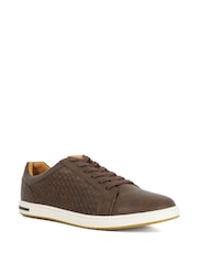 Dune London Brown Tezzy Weave Trainers - Image 3 of 6