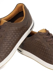 Dune London Brown Tezzy Weave Trainers - Image 6 of 6