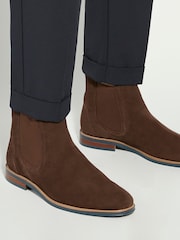 Dune London Brown Mckinley Constrast Sole Chelsea Boots - Image 1 of 6