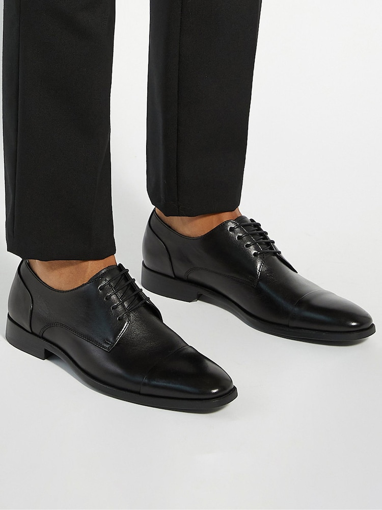 Dune London Black Suffix WF Flex Sole Topcap Gibson Shoes - Image 1 of 6 Dune London Black Suffix WF Flex Sole Topcap Gibson Shoes - Image 1 of 6