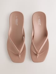 Taupe Standard/Wide Fit Flexi Comfort Flip Flops - Image 1 of 10