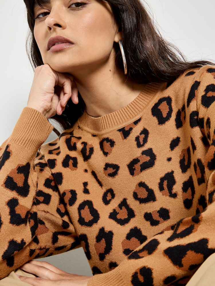 Apricot Natural Leopard Full Knit Jumper - Image 4 of 4 Apricot Natural Leopard Full Knit Jumper - Image 4 of 4