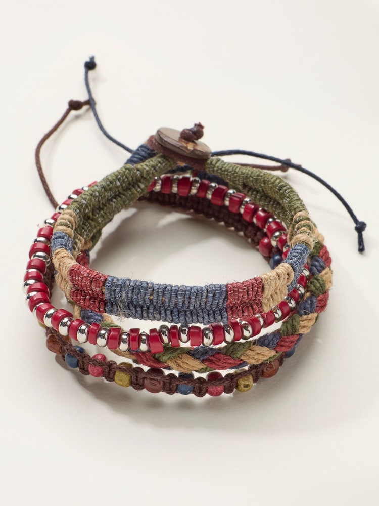 FatFace Red Stacked Bracelets - Image 1 of 2 FatFace Red Stacked Bracelets - Image 1 of 2