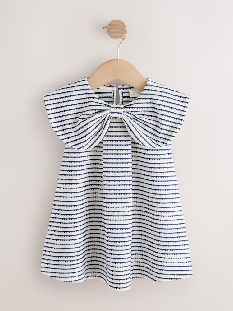 Monochrome Bow Collar Dress (3mths-7yrs) - Image 1 of 5