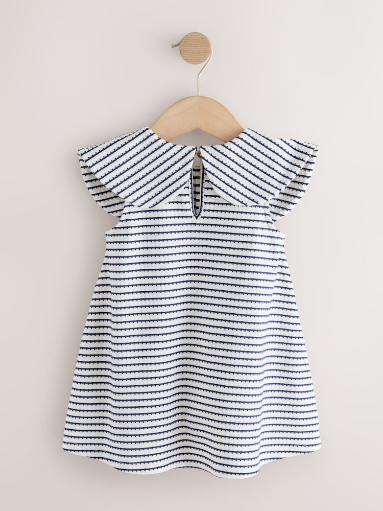 Monochrome Bow Collar Dress (3mths-7yrs) - Image 2 of 5