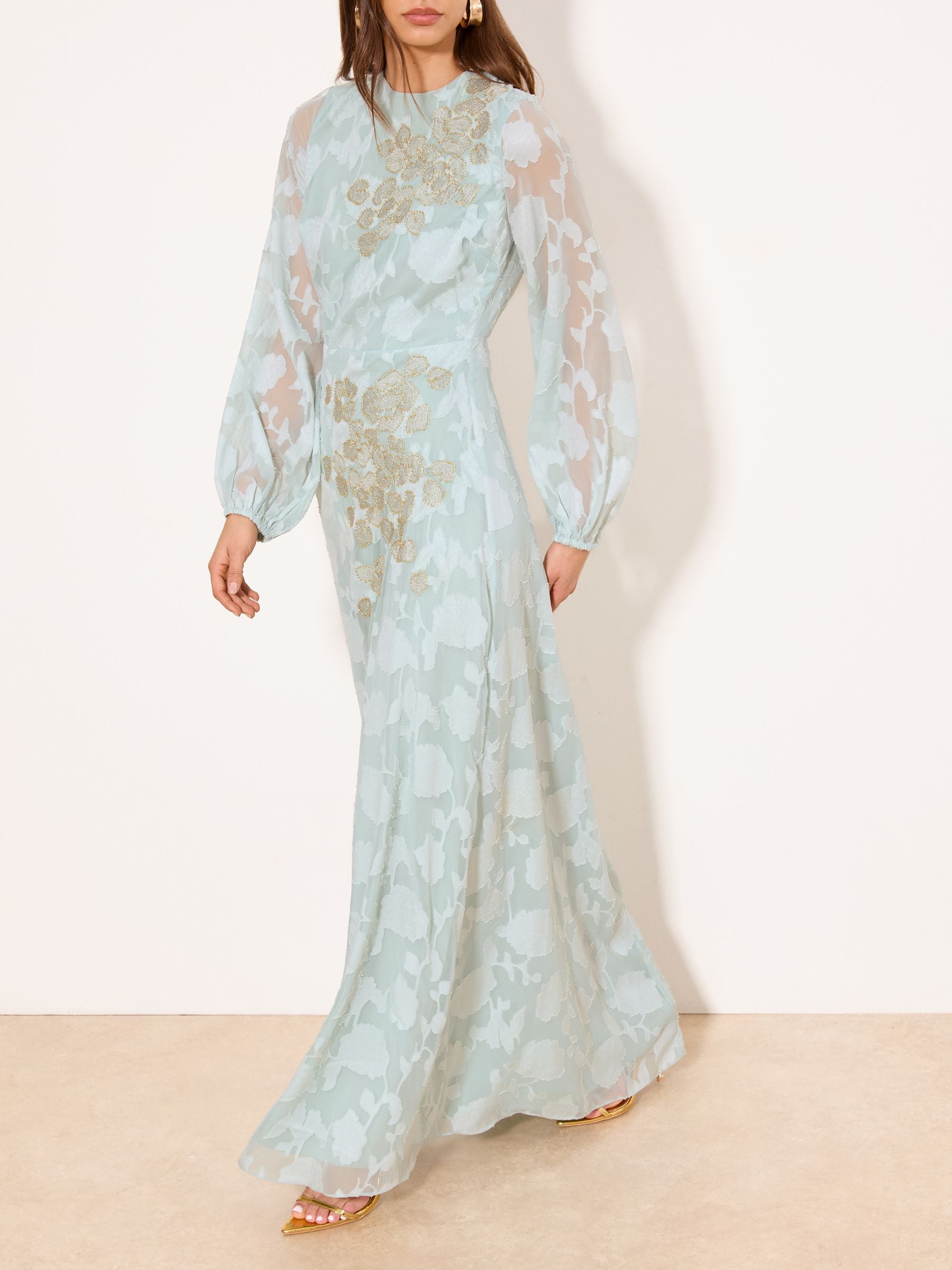 Buy Lipsy Mint Green EID Long Sleeve Floral Burnout Embrodiery