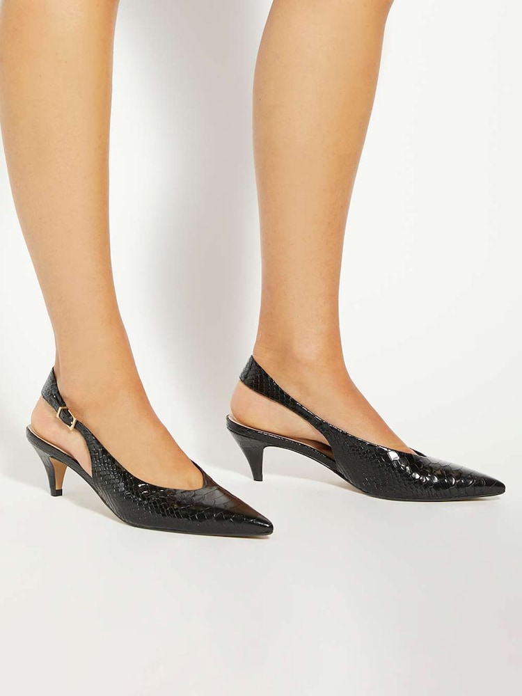 Dune London Black Connect High Cut Slingback Shoes - Image 1 of 6