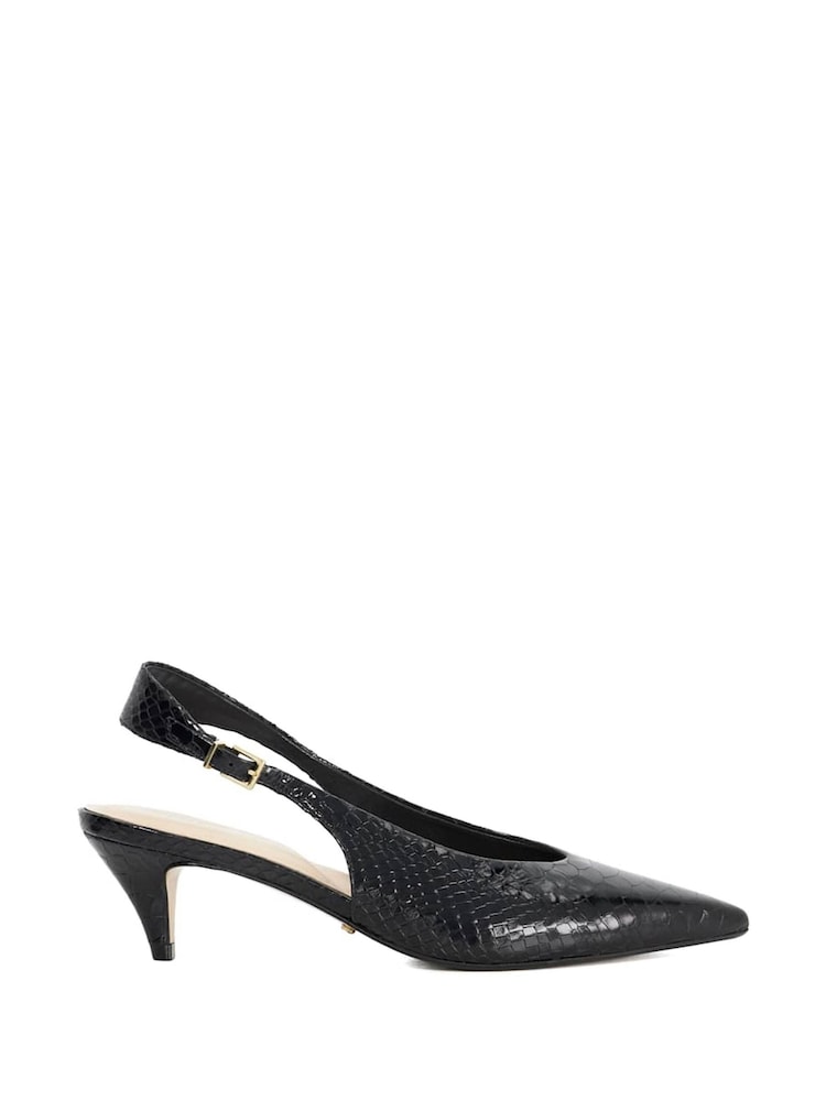 Dune London Black Connect High Cut Slingback Shoes - Image 2 of 6 Dune London Black Connect High Cut Slingback Shoes - Image 2 of 6