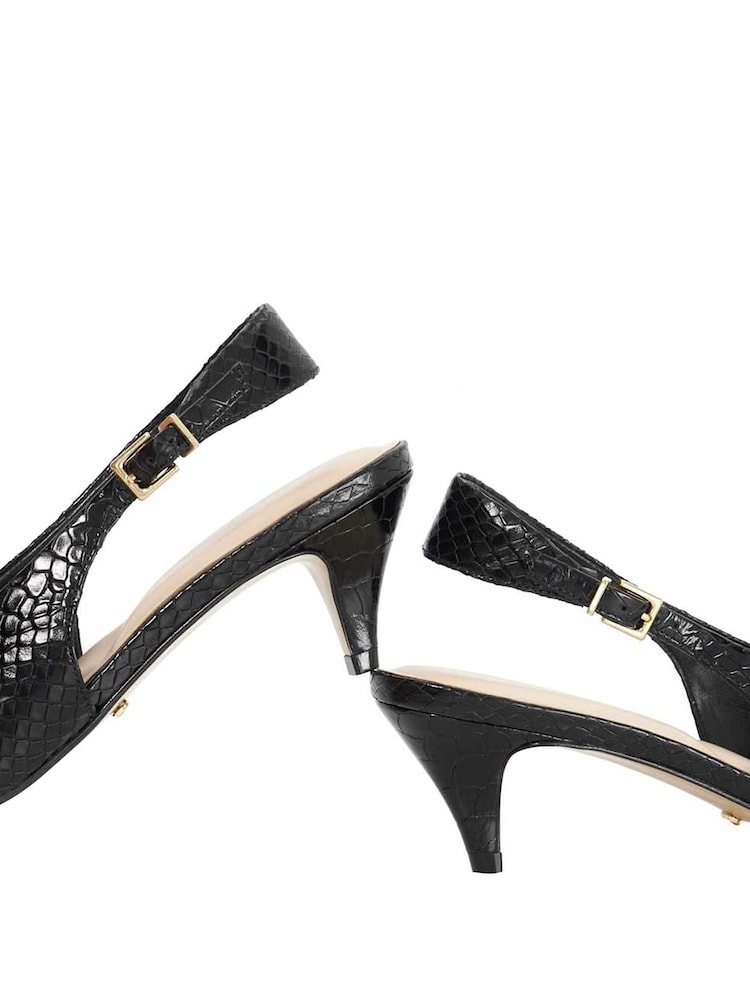 Dune London Black Connect High Cut Slingback Shoes - Image 6 of 6