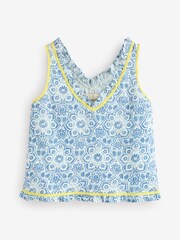 Laura Ashley Blue Sedbury Cotton Shorts Set - Image 7 of 10