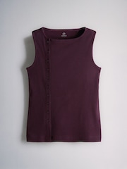 The Set 3 Pack Side Button Through Vests Stripe/White/Chocolate Brown - Image 2 of 6