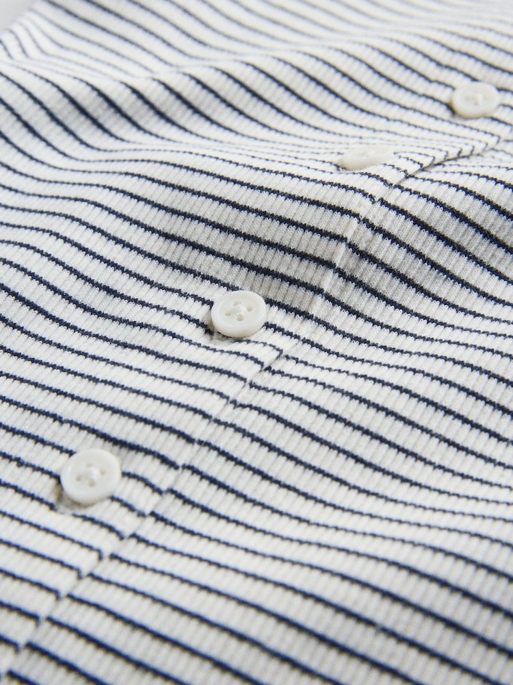 The Set 3 Pack Side Button Through Vests Stripe/White/Chocolate Brown - Image 6 of 6