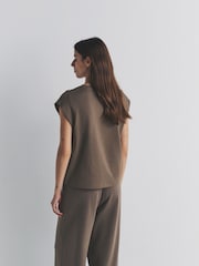 The Set 3 Pack Grown On Ribbed Sleeve T-Shirt Black/Chocolate Brown/White - Image 3 of 6