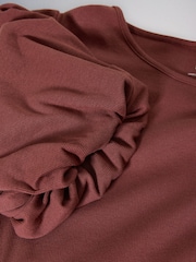 The Set 2 Pack Maxi Puff Sleeve Dress Black/Brick Red - Image 3 of 3