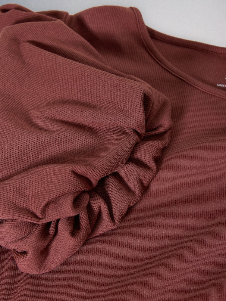 The Set 2 Pack Maxi Puff Sleeve Dress Black/Brick Red - Image 3 of 3