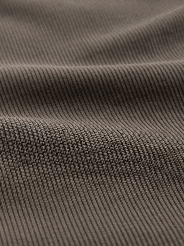 The Set 3 Pack Frill Sleeve Ribbed Tops Black/White/Neutral - Image 6 of 6