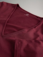 The Set 4 Pack V-Neck Turn Up Sleeve T-Shirt Navy/Blue/Red/White - Image 6 of 6