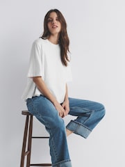 The Set 3 Pack Crew Neck Short Sleeve Swing T-Shirt Black/White/Stripe - Image 4 of 6