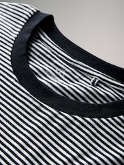 The Set 3 Pack Crew Neck Short Sleeve Swing T-Shirt Black/White/Stripe - Image 6 of 6