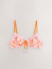 Rockett St George Pink/Orange Ruched Bikini Top - Image 6 of 8