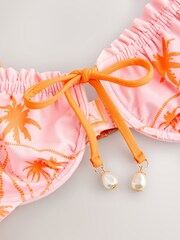 Rockett St George Pink/Orange Ruched Bikini Top - Image 7 of 8