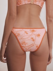 Rockett St George Pink/Orange Tie Side Bikini Bottoms - Image 3 of 9