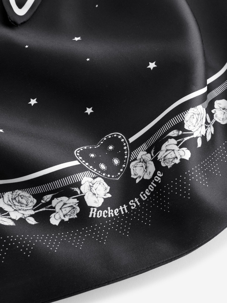 Rockett St George Black Scarf Print Shoulder Bag - Image 11 of 11