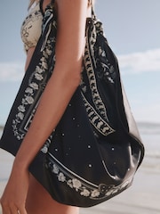 Rockett St George Black Scarf Print Shoulder Bag - Image 4 of 4