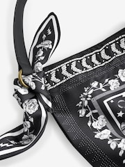 Rockett St George Black Scarf Print Shoulder Bag - Image 9 of 11