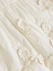 Laura Ashley Cream Embroidered Detail Cotton Pyjamas Set - Image 11 of 11