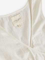 Laura Ashley Cream Embroidered Detail Cotton Pyjamas Set - Image 9 of 11