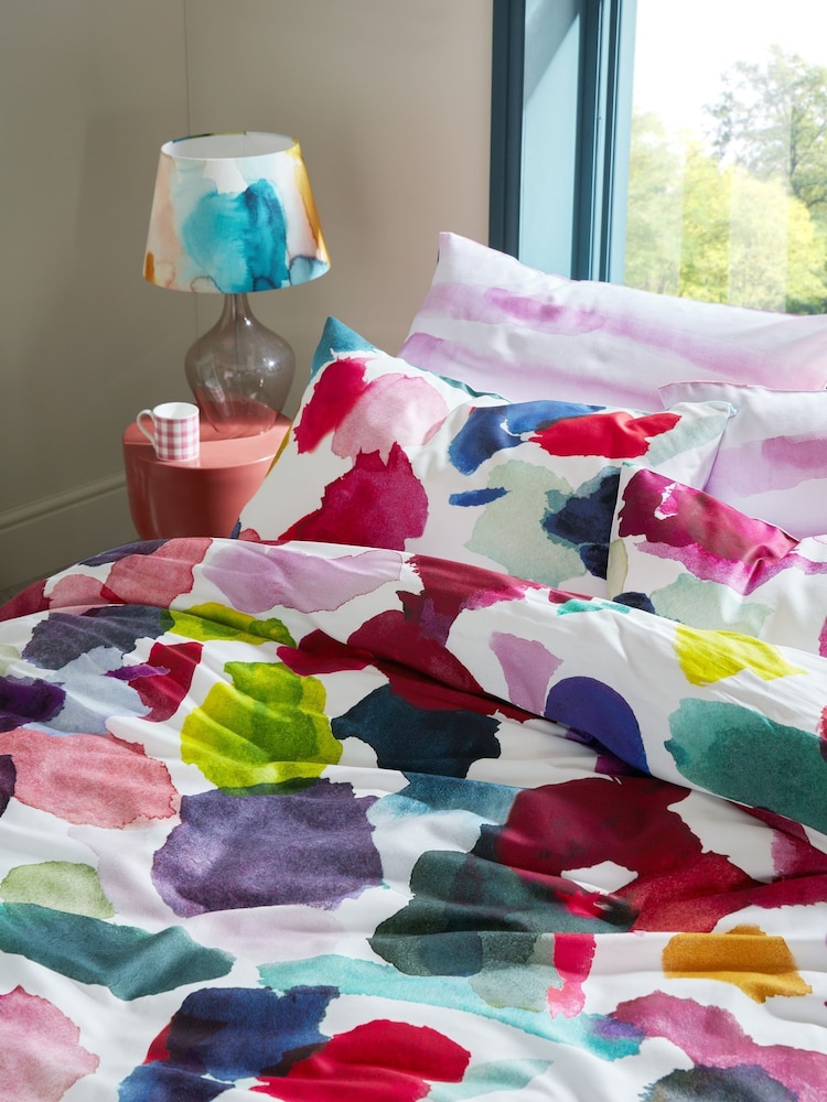 Bluebellgray Fuchsia Pink Abstract 250 Thread Count Duvet Cover and Pillowcase Set - Image 2 of 7