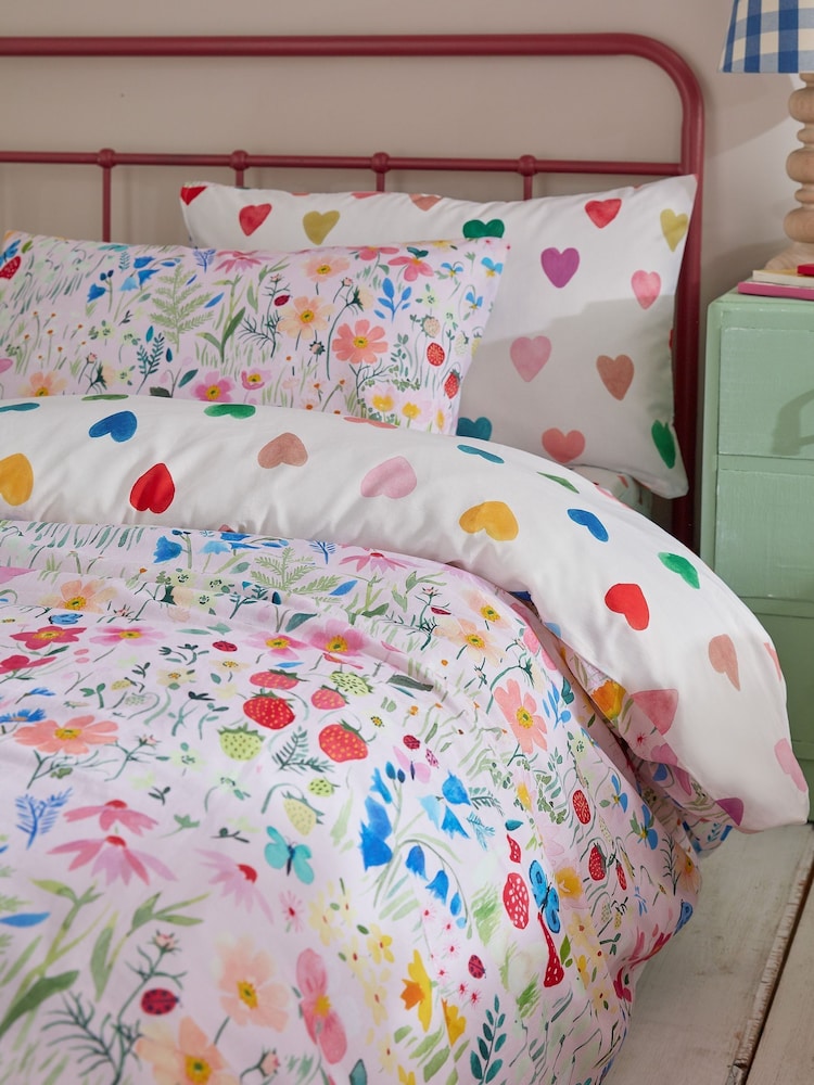 Wee Blue Bell Multi Pink Secret Garden Duvet Cover and Pillowcase Set - Image 2 of 7 Wee Blue Bell Multi Pink Secret Garden Duvet Cover and Pillowcase Set - Image 2 of 7