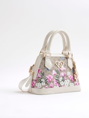 River Island Brown Floral Monogram Grab Bag - Image 3 of 4