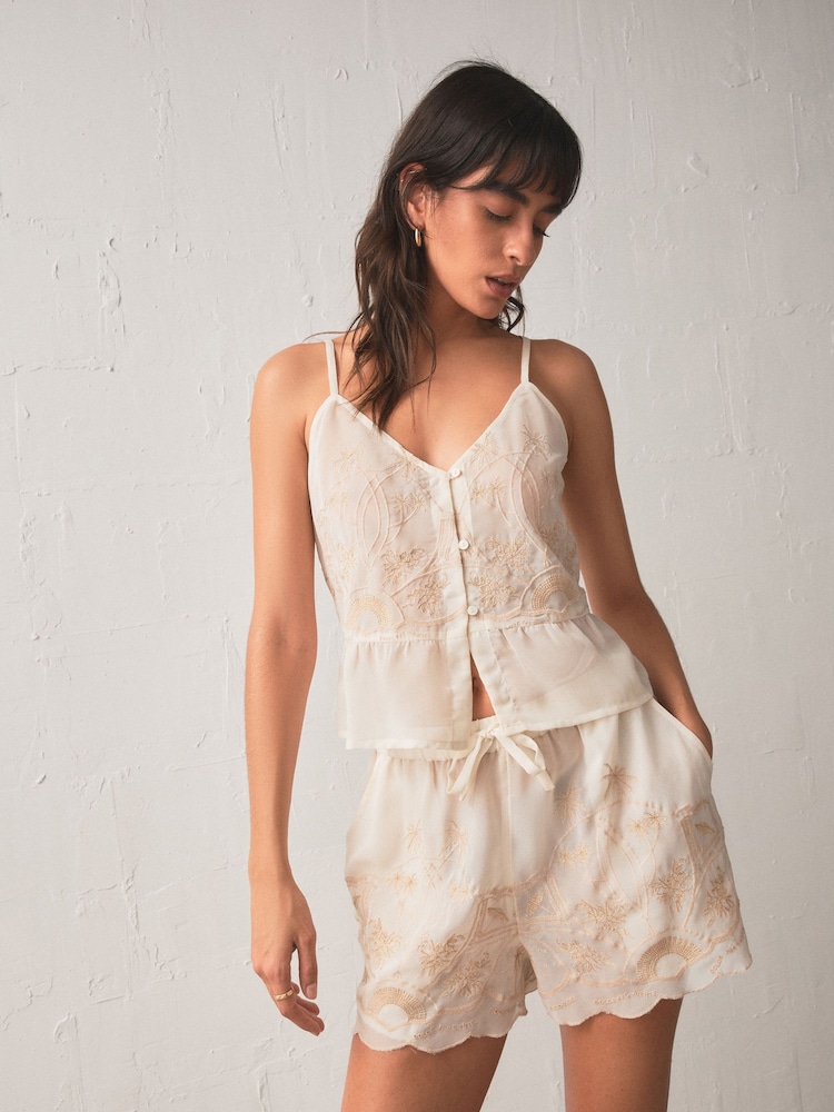 Rockett St George Embroidered Cami Pyjamas Set - 7න් 1 වන රූපය Rockett St George Embroidered Cami Pyjamas Set - 7න් 1 වන රූපය