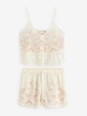 Rockett St George Cream Embroidered Cami Pyjamas Set - Image 8 of 14