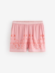 Rockett St George Pink/Orange Tie Front Pyjama Short Set - Image 10 of 13