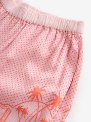 Rockett St George Pink/Orange Tie Front Pyjama Short Set - Image 12 of 13