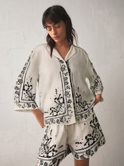 Rockett St George Ecru White Border Print Shirt - Image 2 of 6