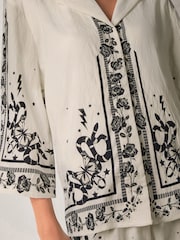 Rockett St George Ecru White Border Print Shirt - Image 5 of 6