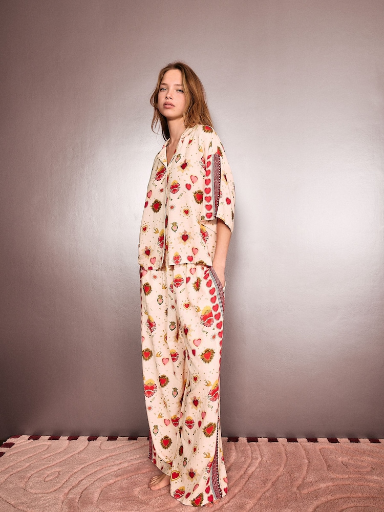 Rockett St George Heart Print Button Through Pyjamas - Image 1 of 6 Rockett St George Heart Print Button Through Pyjamas - Image 1 of 6