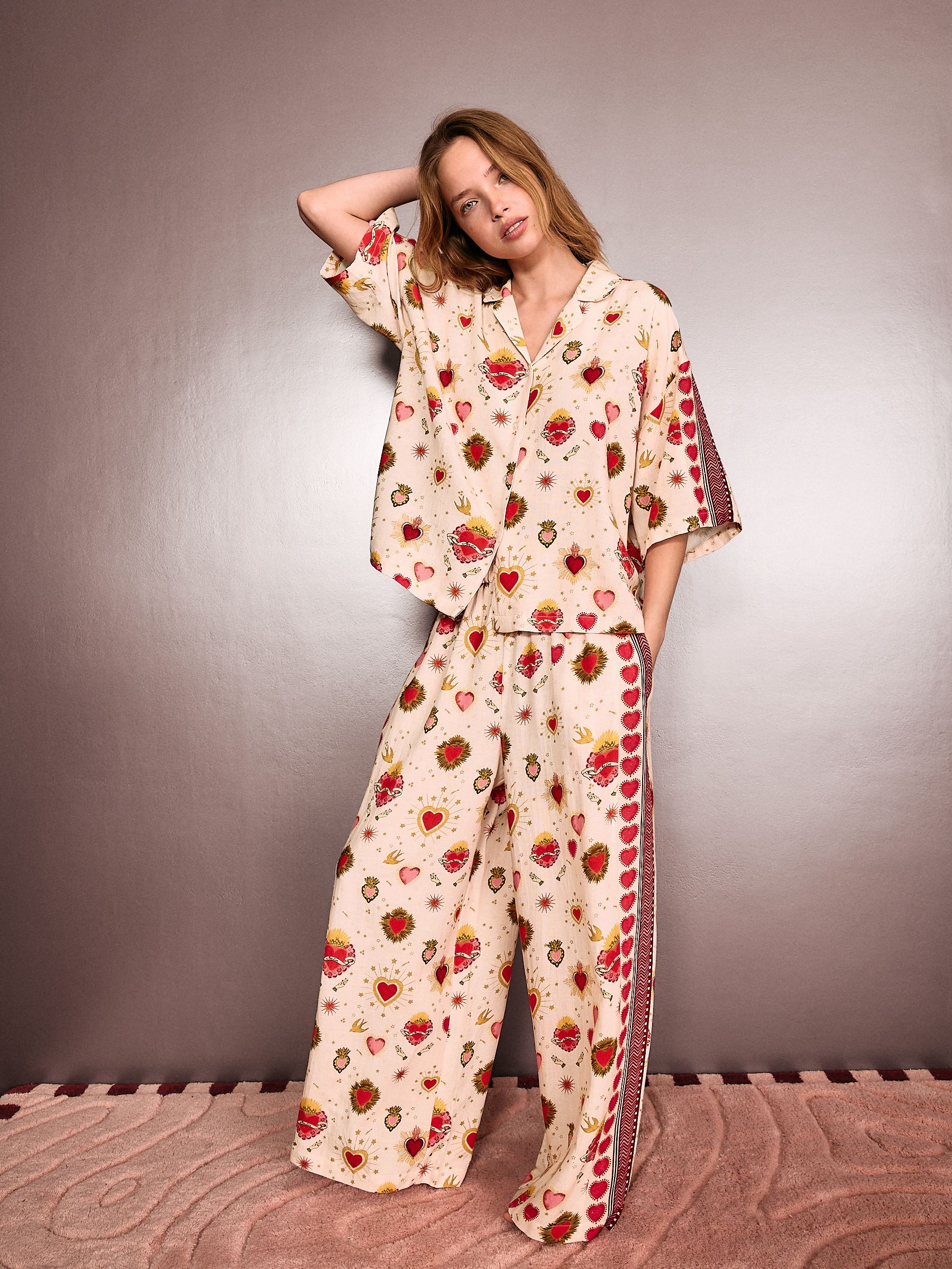 Buy Rockett St George Light Pink Heart Print Button Through