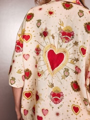 Rockett St George Heart Print Button Through Pyjamas - Image 5 of 6