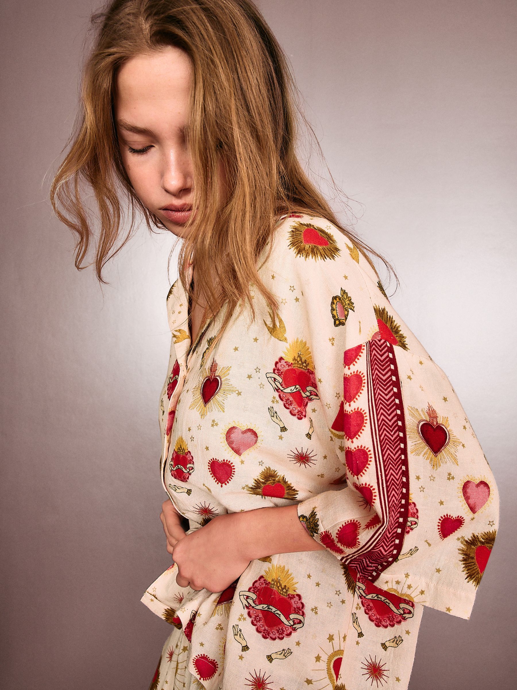 Buy Rockett St George Light Pink Heart Print Button Through