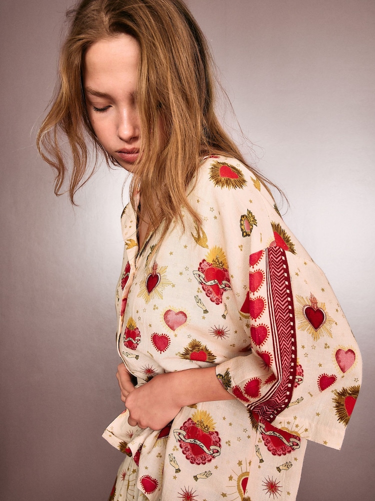 Rockett St George Heart Print Button Through Pyjamas - Image 6 of 6 Rockett St George Heart Print Button Through Pyjamas - Image 6 of 6