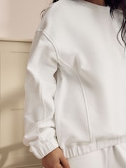 Laura Ashley White Cotton Lounge Sweater - Image 4 of 9