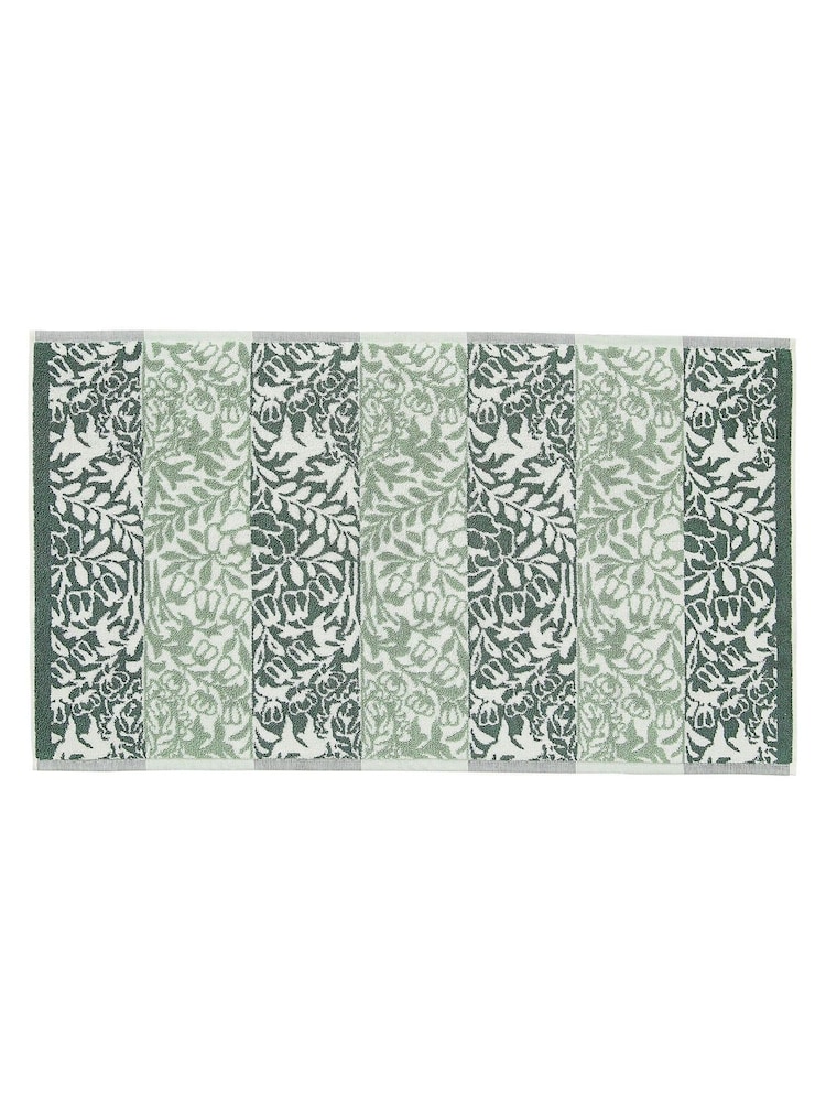William Morris At Home Sage Green Rose Stripe Bath Mat - Image 2 of 2 William Morris At Home Sage Green Rose Stripe Bath Mat - Image 2 of 2