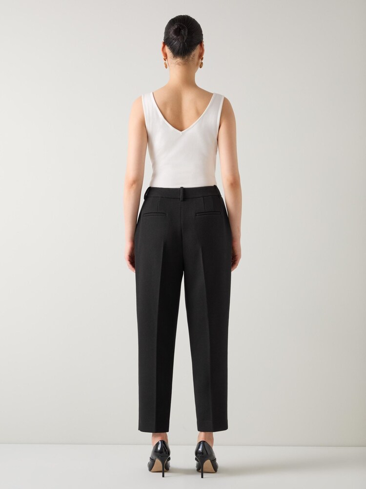 LK Bennett Black Pique Rosa Slim Trousers - Image 2 of 3