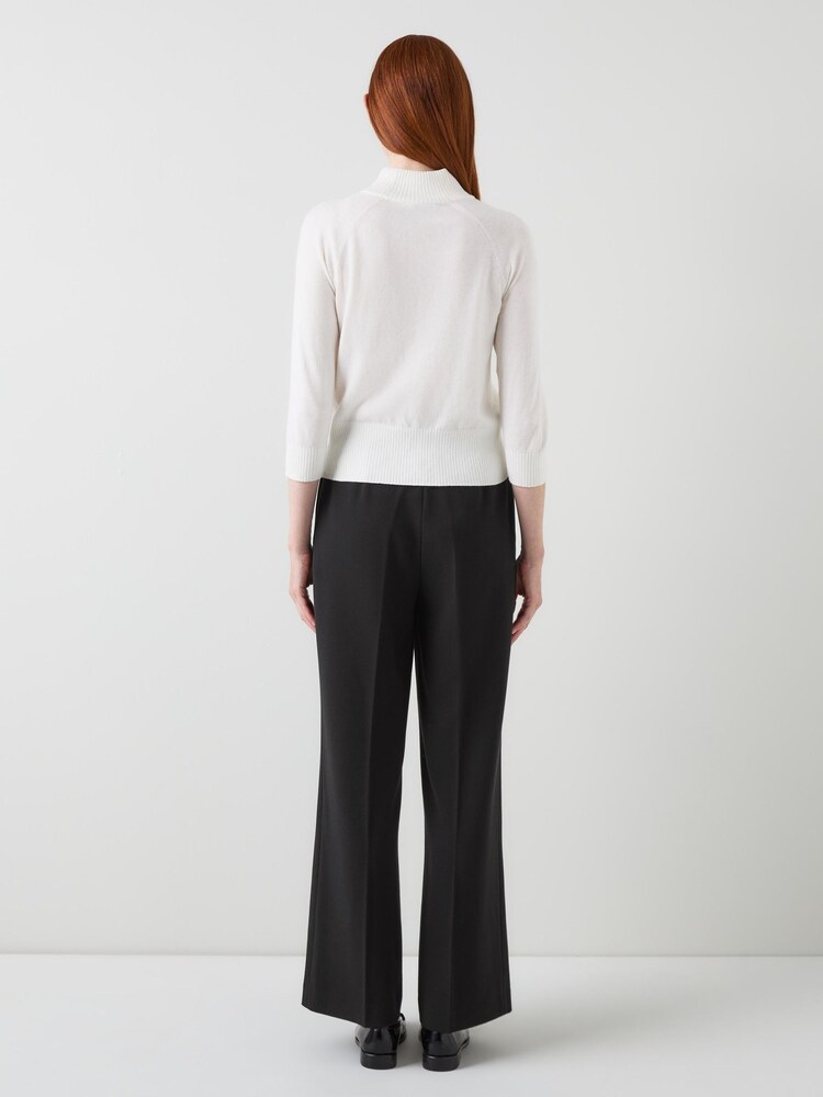 LK Bennett Black Claire Plain Straight Trousers - Image 2 of 3
