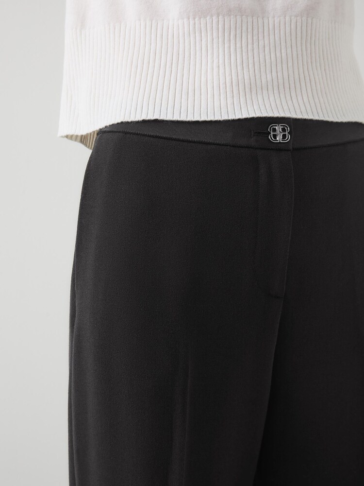 LK Bennett Black Claire Plain Straight Trousers - Image 3 of 3